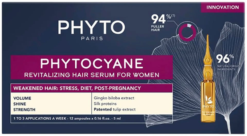Phytocyane Revitalizing Hair Serum for Women - 12 Ampoules
