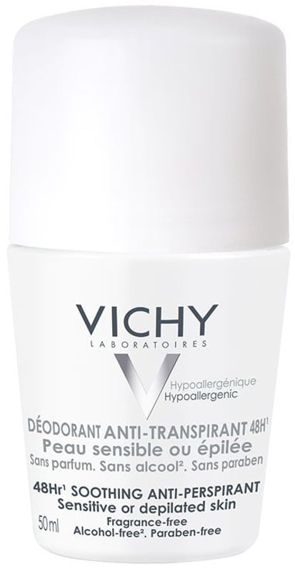 Deodorant 48Hr Soothing Anti-Perspirant Roll-On for Sensitive or Depilated Skin 50mL