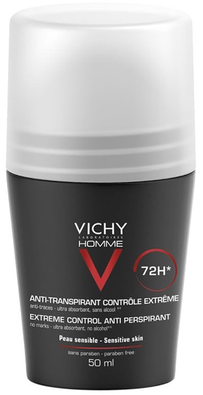 Vichy Homme Deodorant 72Hr Extreme Control Anti-Perspirant Roll-On 50mL