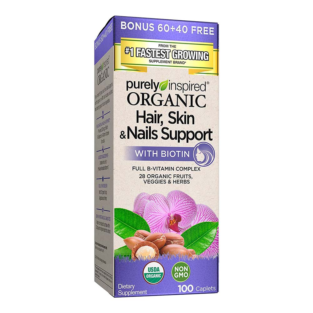 Purely Inspired Organic Hair Skin & Nails, 100 Caplets