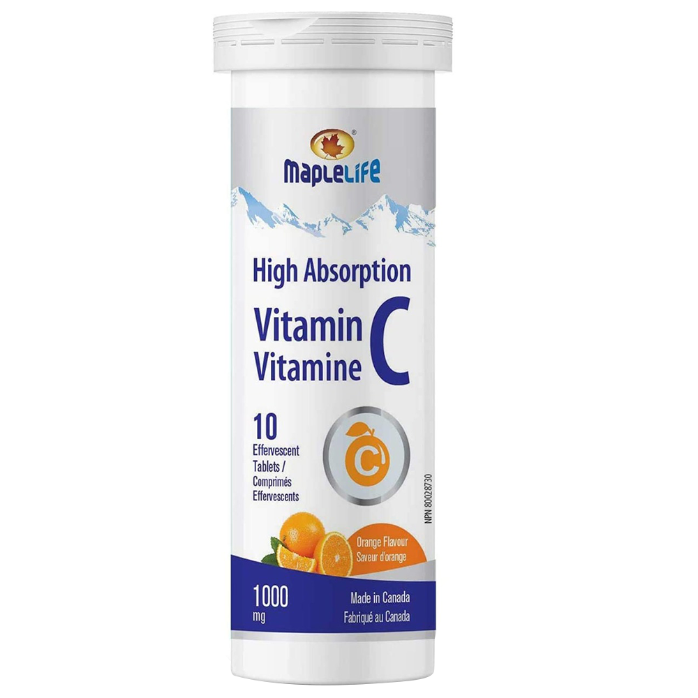 Maplelife Vitamin C, Orange, 10 Effervescent Tablets