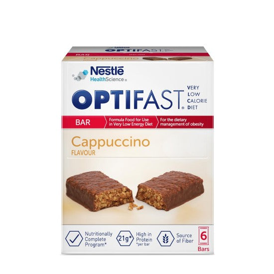 Optifast Very Low-Calorie Diet Bar Cappucino Flavor 6 Bars - Protein-Rich