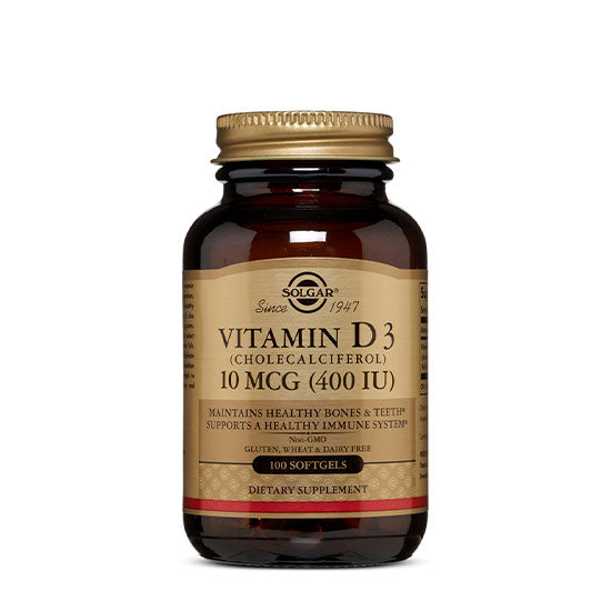 Solgar Vitamin D3 (Cholecalciferol) 10mcg (400 Iu) 100 Softgels