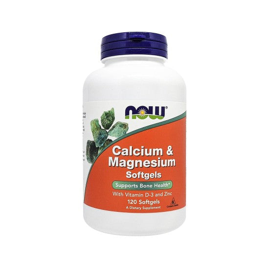 Now Foods Calcium & Magnesium with Vitamin D3 and Zinc 120 Softgels