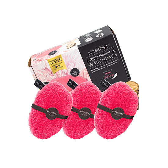 Waschies Pink Edition Makeup Removal & Cleansing Pads 3pc Set