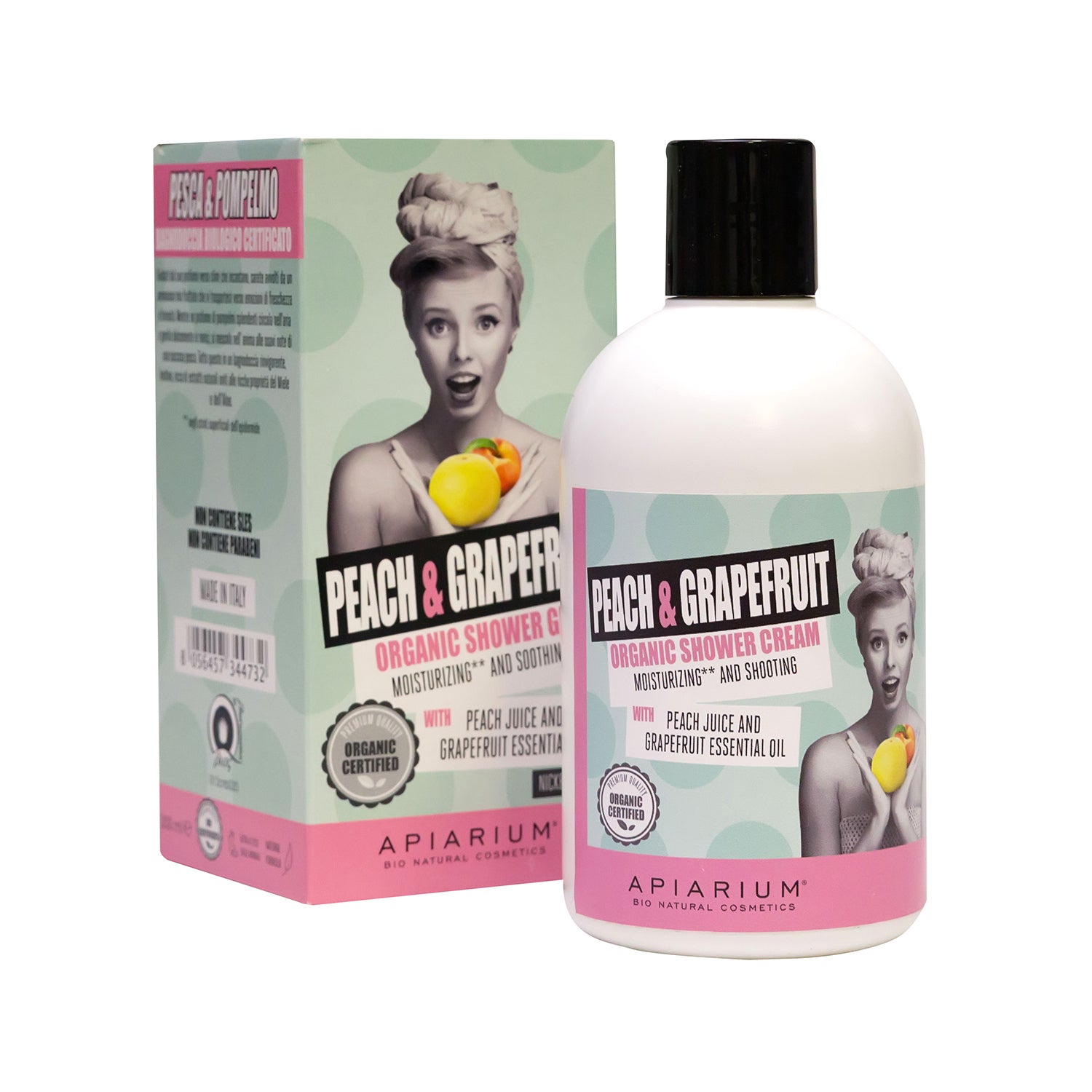 Apiarium Organic Peach & Grapefruit Shower Gel 300 ml