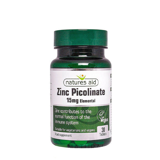 Natures Aid Zinc Picolinate 15Mg 30 Tablets