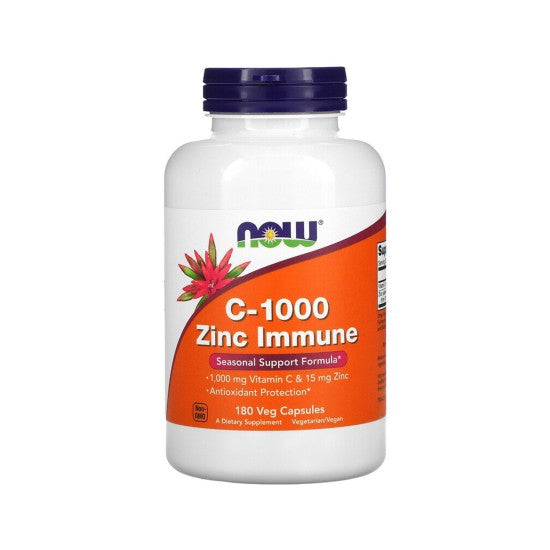 Now Foods Vitamin C-1000 Zinc Immune 180 Veg Capsules