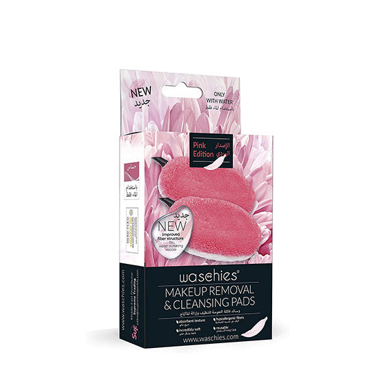 Waschies Pink Edition Makeup Removal & Cleansing Pads 2pc Set