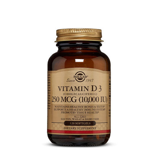 Solgar Vitamin D3 (Cholecalciferol) 250mcg (10,000 Iu) 120 Softgels