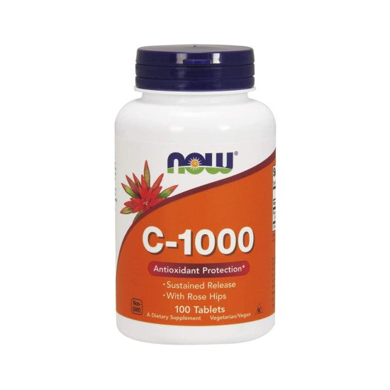 Now Foods Vitamin C-1000 Sustained Release with Rosehip 100 Tablets