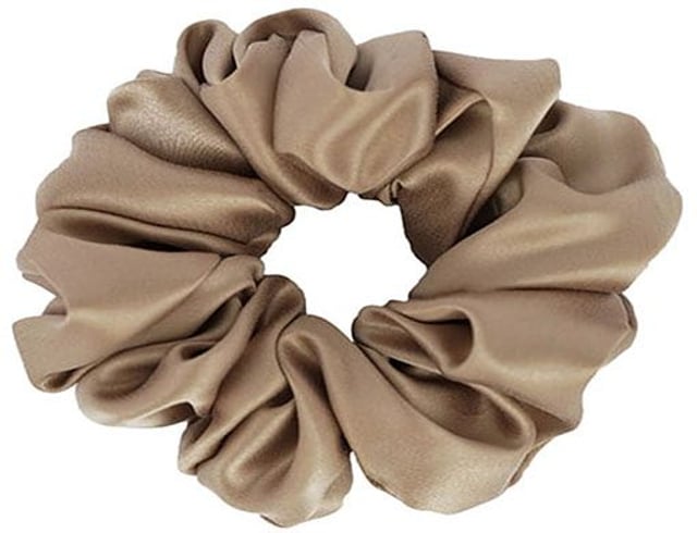 100% Mulberry Silk Scrunchie - Medium - French Beige