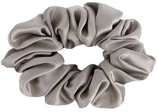 100% Mulberry Silk Scrunchie - Medium - Silver Grey
