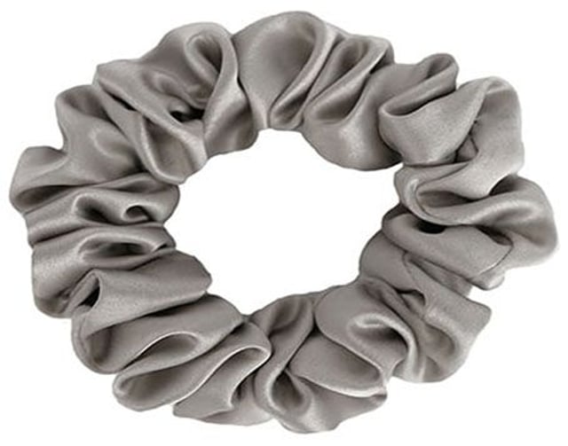 100% Mulberry Silk Scrunchie - Small - Silver Grey