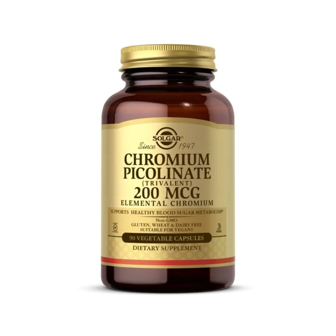 Solgar Chromium Picolinate, 200 mcg, 90 Vegetable Capsules