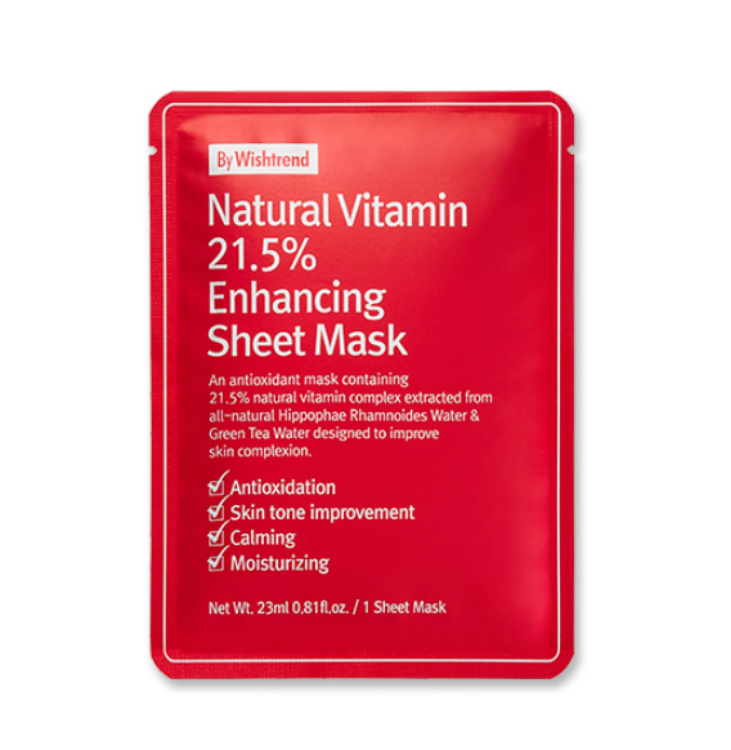 BY WISHTREND Natural Vitamin 21.5 % Enhancing Sheet Mask 23ml