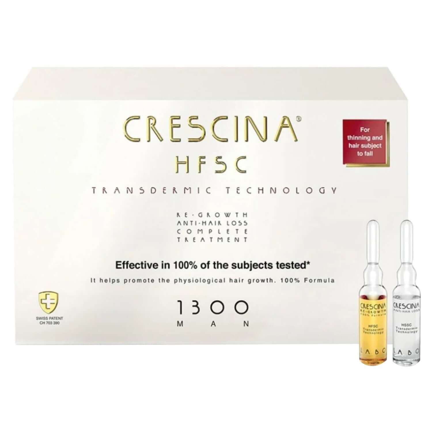 Crescina HFSC Transdermic Complete Treatment 1300 Man Ampoules 10+10