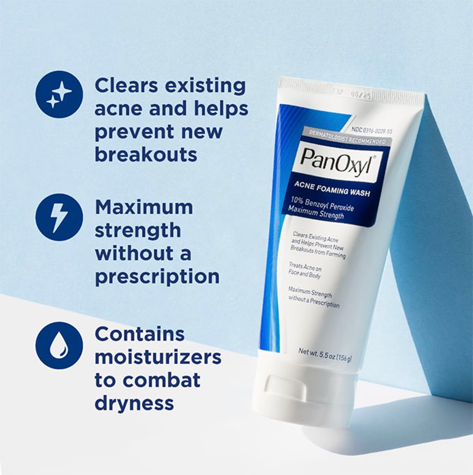 Acne Foaming Wash Benzoyl Peroxide 10% Maximum Strength 156g