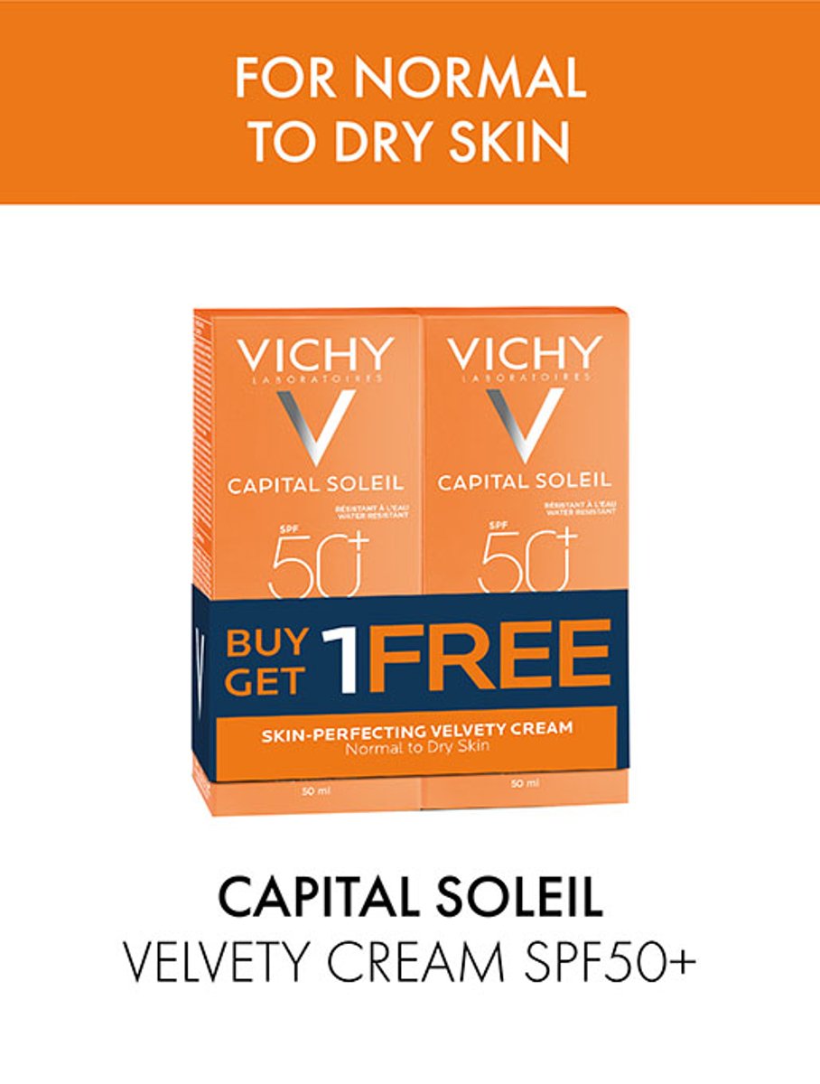Vichy Capital Soleil Velvety Sunscreen for Normal to Dry Skin SPF50 Set 2 x 50mL
