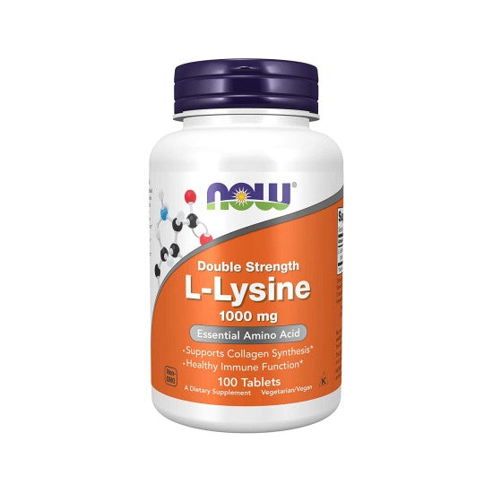 Now Foods L-Lysine, Double Strength 1000mg 100 Tablets