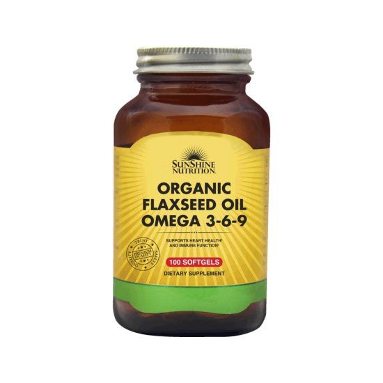 Sunshine Nutrition Organic Flaxseed Oil Omega 3-6-9 100 Softgels
