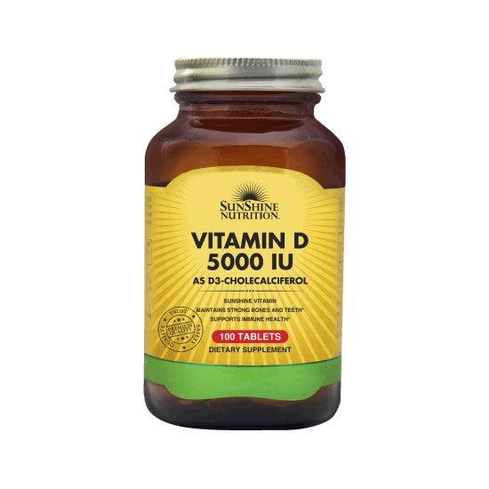 Sunshine Nutrition Vitamin D 5000 Iu 100 Tablets