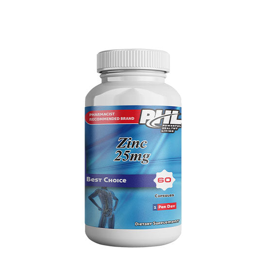 PHL Zinc 25mg 60 Capsules