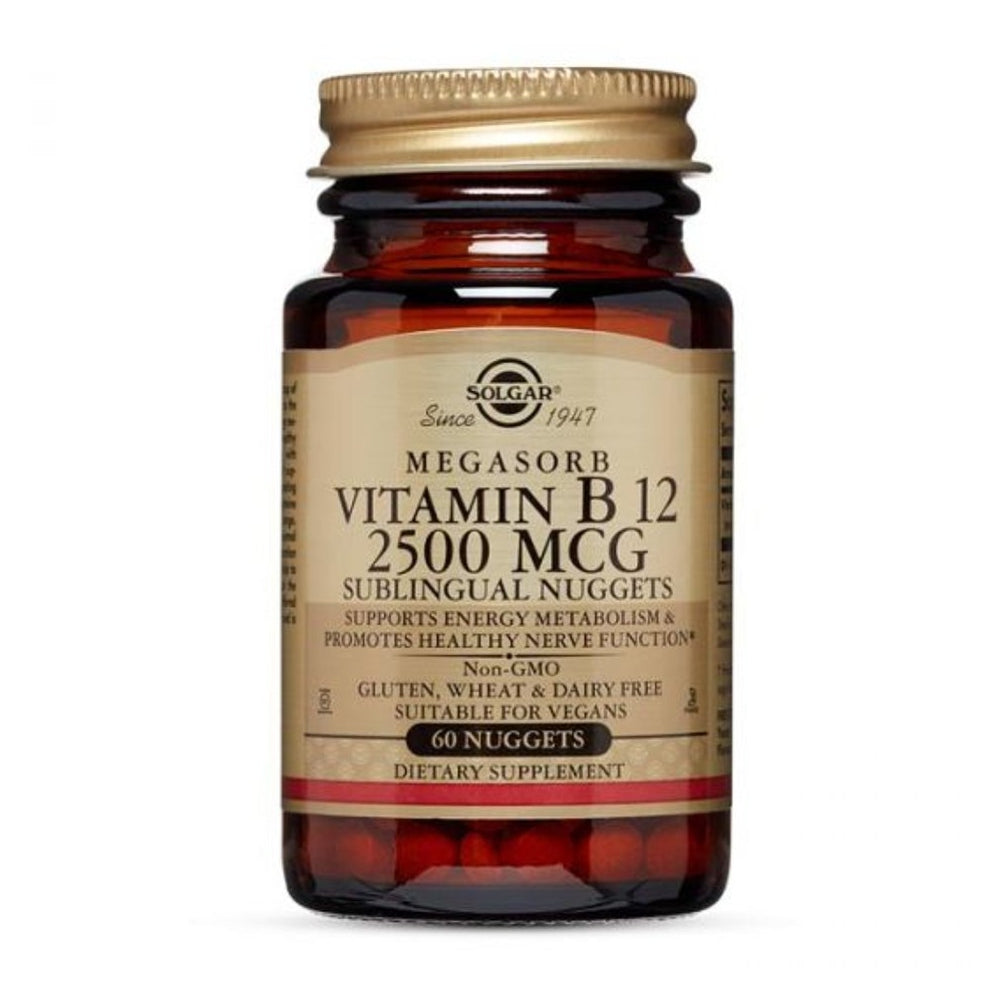 Solgar Megasorb Vitamin B12, 2500 mcg, 60 Nuggets