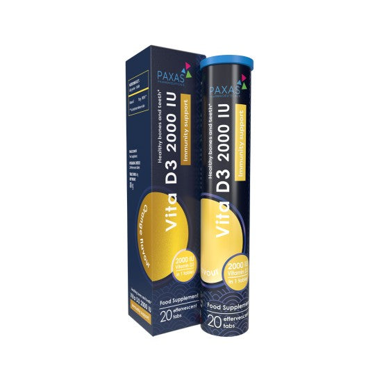 Paxas Vita D3 2000 IU Orange Flavor 20 Effervescent Tablets
