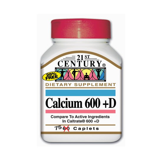 21st Century Calcium 600mg D3 75 Tablets