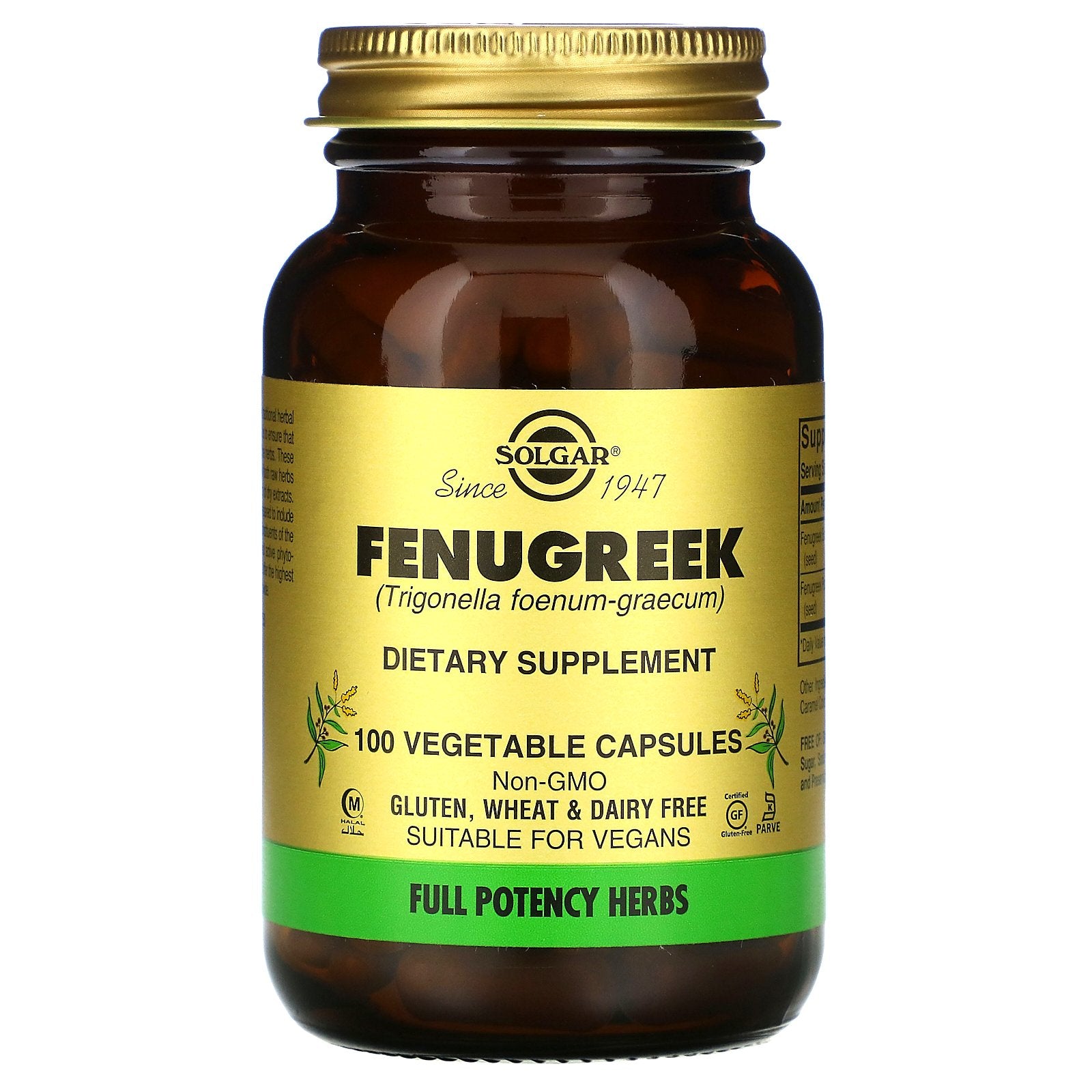 Solgar Fenugreek, 100 Vegetable Capsules