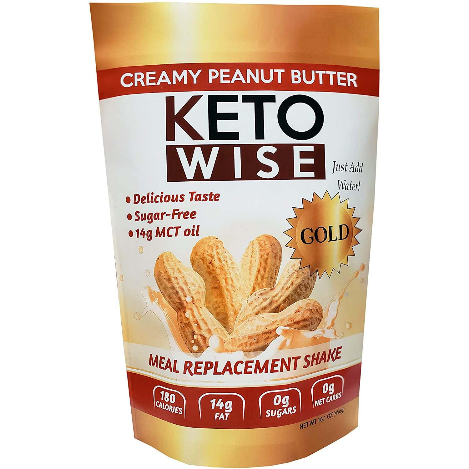 Keto Wise Meal Replacement Shake, Peanut Butter, 456 Gm