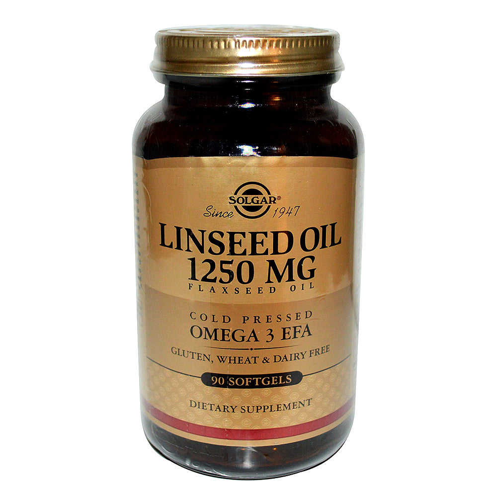 Solgar Linseed Oil, 1250 mg, 90 Softgels